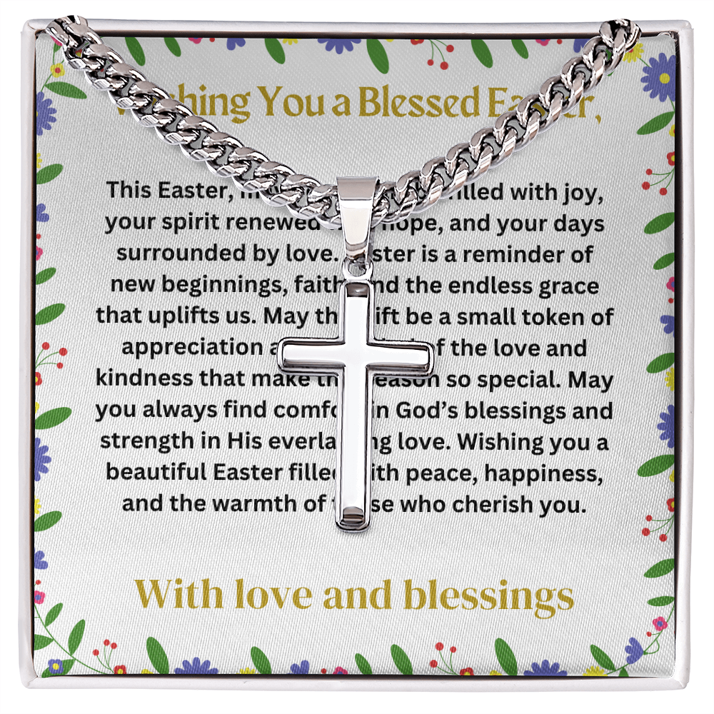 Artisan Cross Necklace Ester Gift with a message