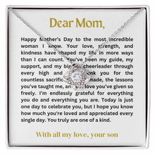 Dear Mom Love Knot Necklace - Mother's Day Gift from Son