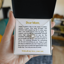 Dear Mom Love Knot Necklace - Mother's Day Gift from Son