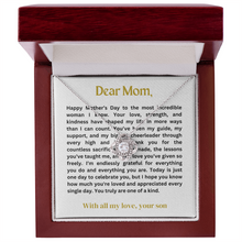 Dear Mom Love Knot Necklace - Mother's Day Gift from Son