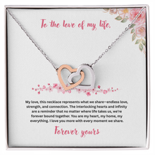 Interlocking Hearts Necklace, Love Gift, To the love of my life,