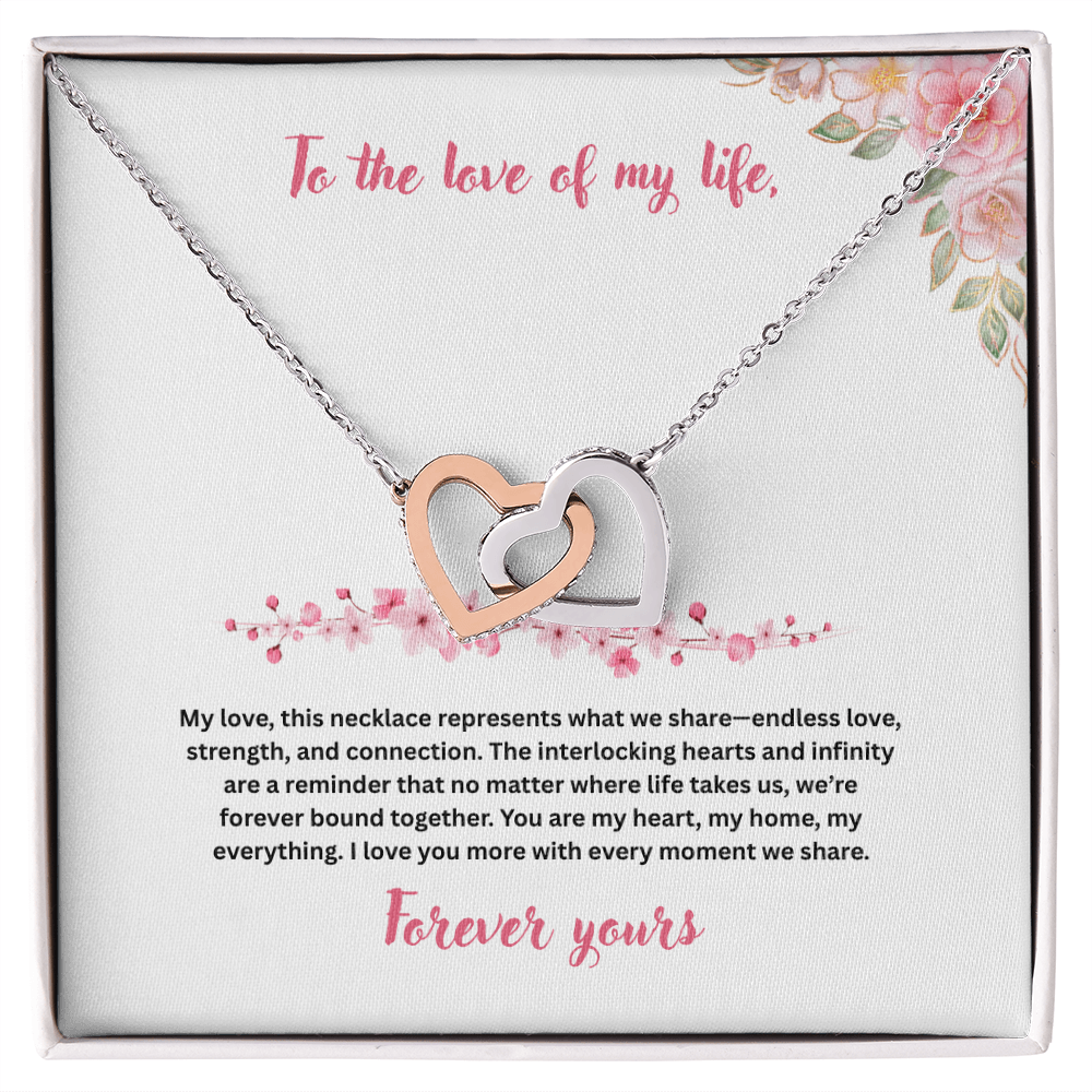 Interlocking Hearts Necklace, Love Gift, To the love of my life,