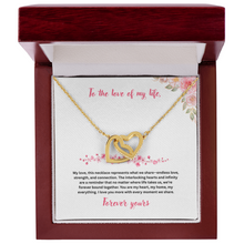 Interlocking Hearts Necklace, Love Gift, To the love of my life,