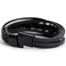 Men's Cross Leather Bracelet - Graduation Gift for Him