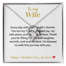To My Wife - Forever Love - Gold Finish Heart Necklace