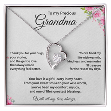 Precious Grandma, Heart Necklace, Gold & Cubic Zirconia
