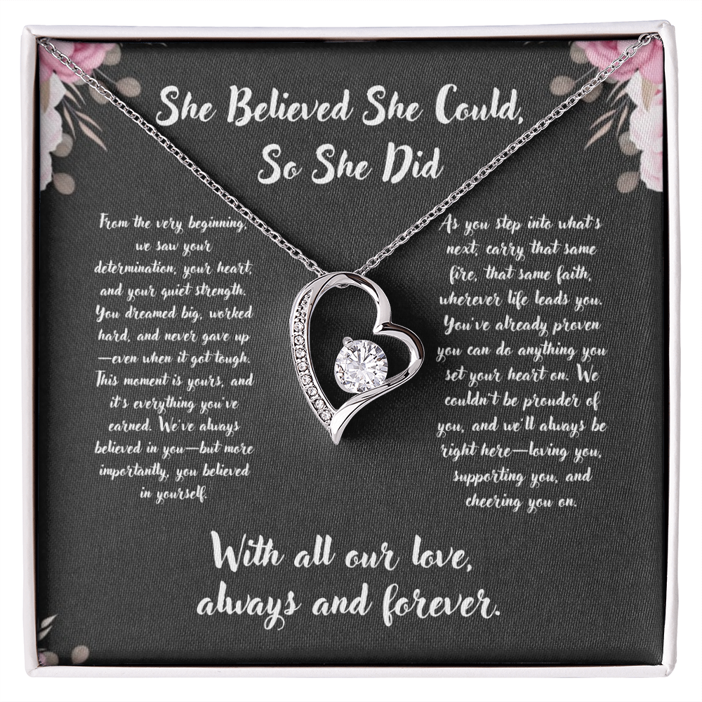 Graduation Heart Necklace - Graduation Gift from (We), family, friends