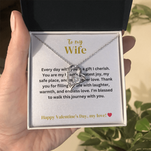 To My Wife - Forever Love - Gold Finish Heart Necklace