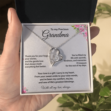 Precious Grandma, Heart Necklace, Gold & Cubic Zirconia