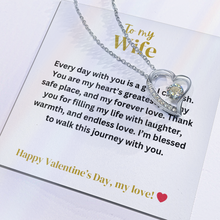 To My Wife - Forever Love - Gold Finish Heart Necklace