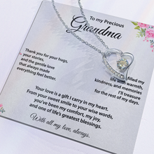 Precious Grandma, Heart Necklace, Gold & Cubic Zirconia