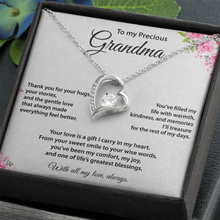Precious Grandma, Heart Necklace, Gold & Cubic Zirconia