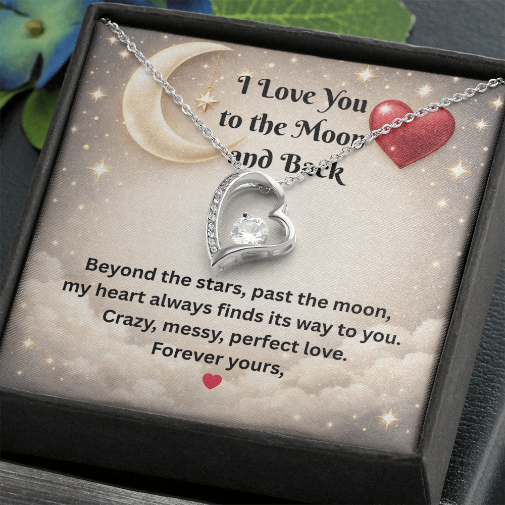 I Love You to the Moon and Back Heart Necklace
