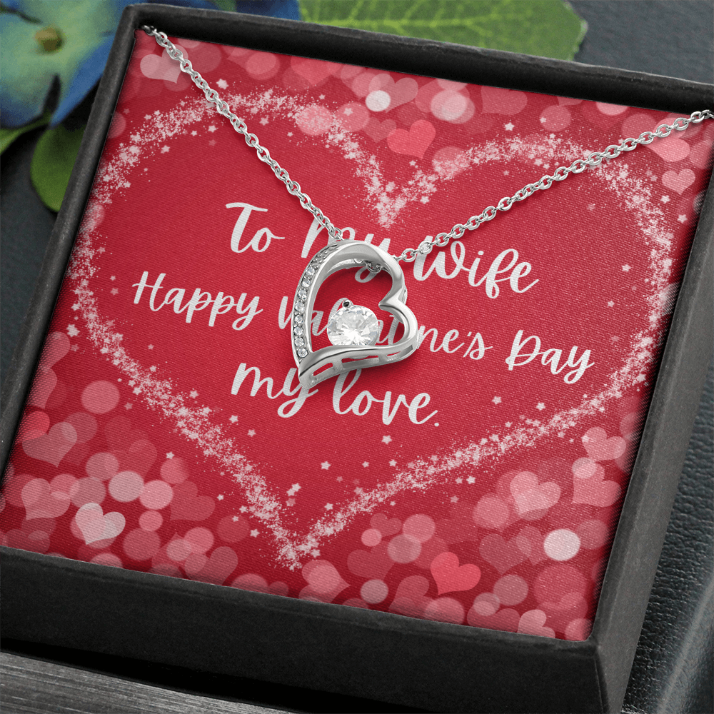To My Wife - Valentine's day - Gold Finish Heart Necklace