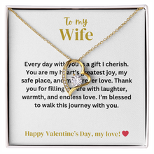 To My Wife - Forever Love - Gold Finish Heart Necklace