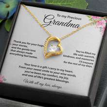 Precious Grandma, Heart Necklace, Gold & Cubic Zirconia