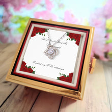 Love Knot Necklace - Bridesmaids Jewelry - Luxury Preserved Rose Gold Knob Gift Box - Red Rose