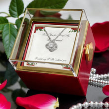 Love Knot Necklace - Bridesmaids Jewelry - Luxury Preserved Rose Gold Knob Gift Box - Red Rose