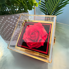 Love Knot Necklace - Bridesmaids Jewelry - Luxury Preserved Rose Gold Knob Gift Box - Red Rose