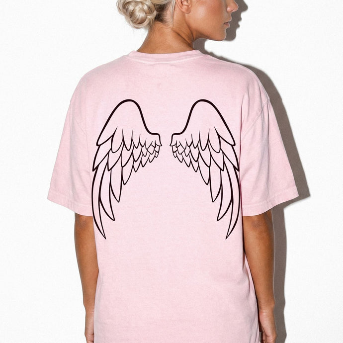 Angel Wings Comfort Colors® T-Shirt | Minimalist Back Print Unisex Graphic Tee