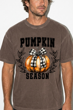 Pumpkin Season Graphic Tee | Buffalo Plaid Bow Comfort Colors Shirt | Vintage Fall Pumpkin Print